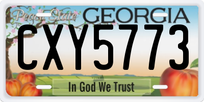 GA license plate CXY5773