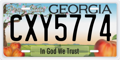 GA license plate CXY5774