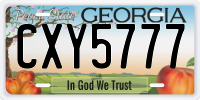 GA license plate CXY5777