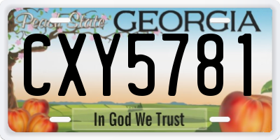 GA license plate CXY5781