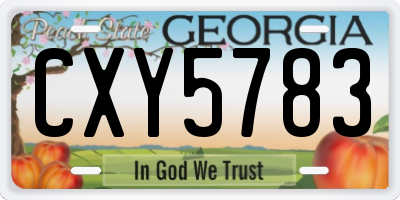 GA license plate CXY5783