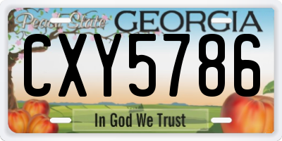 GA license plate CXY5786