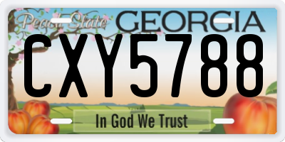 GA license plate CXY5788