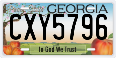 GA license plate CXY5796