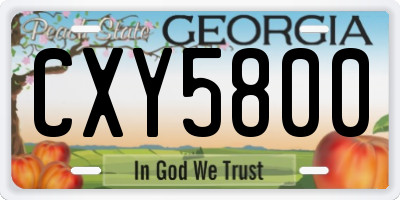 GA license plate CXY5800