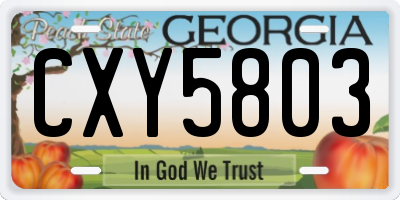 GA license plate CXY5803