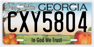 GA license plate CXY5804