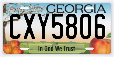 GA license plate CXY5806