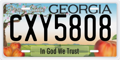 GA license plate CXY5808