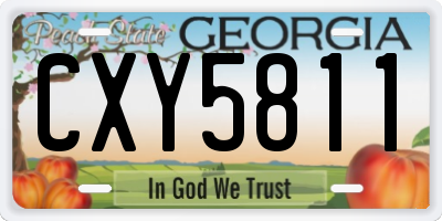 GA license plate CXY5811