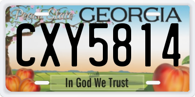 GA license plate CXY5814