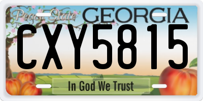 GA license plate CXY5815