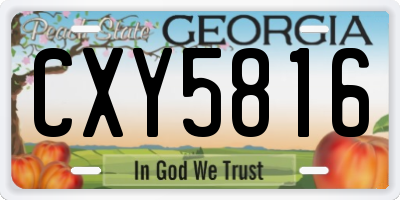 GA license plate CXY5816