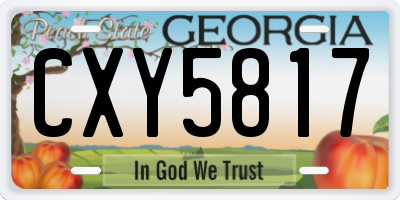 GA license plate CXY5817