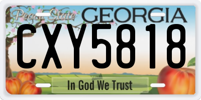 GA license plate CXY5818
