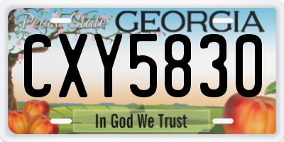 GA license plate CXY5830
