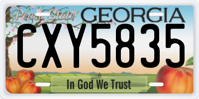 GA license plate CXY5835