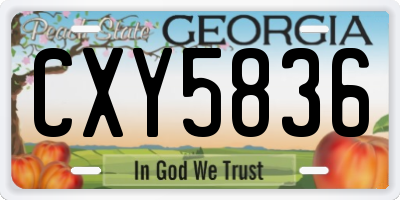 GA license plate CXY5836
