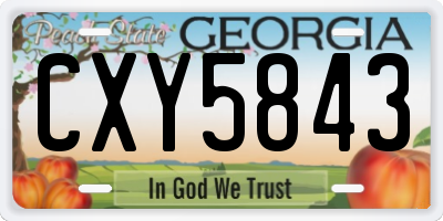 GA license plate CXY5843
