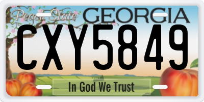 GA license plate CXY5849