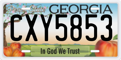GA license plate CXY5853
