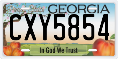 GA license plate CXY5854