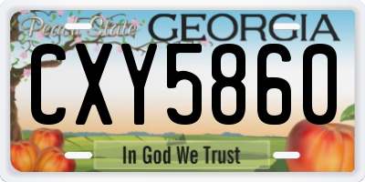 GA license plate CXY5860
