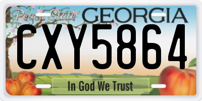 GA license plate CXY5864