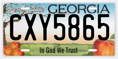 GA license plate CXY5865