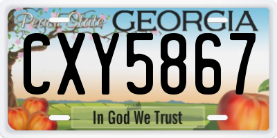 GA license plate CXY5867