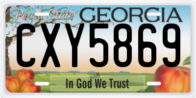 GA license plate CXY5869