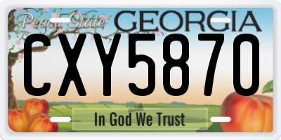 GA license plate CXY5870