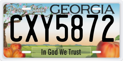 GA license plate CXY5872