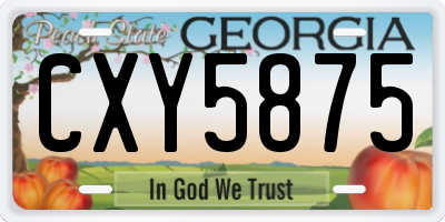 GA license plate CXY5875