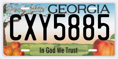 GA license plate CXY5885