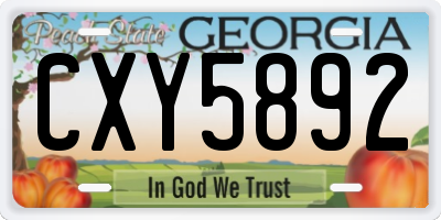 GA license plate CXY5892