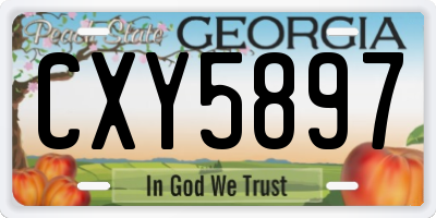 GA license plate CXY5897