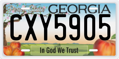 GA license plate CXY5905