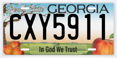 GA license plate CXY5911