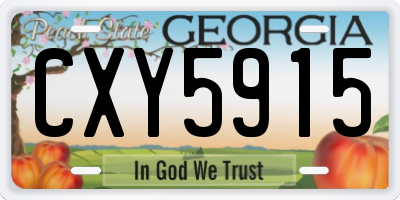GA license plate CXY5915