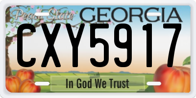 GA license plate CXY5917