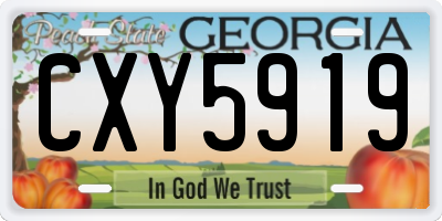 GA license plate CXY5919