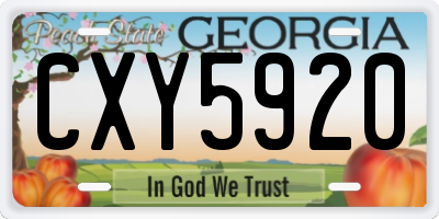 GA license plate CXY5920