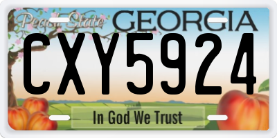 GA license plate CXY5924