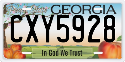GA license plate CXY5928