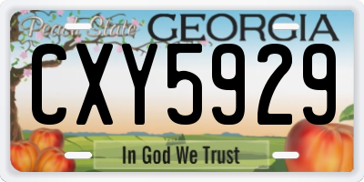 GA license plate CXY5929