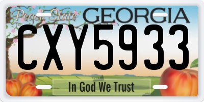 GA license plate CXY5933