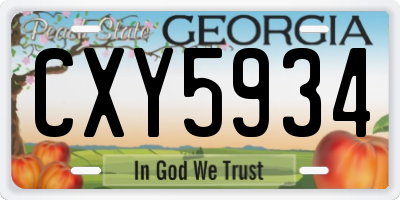 GA license plate CXY5934