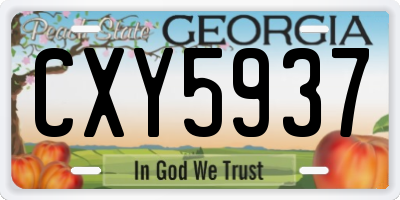 GA license plate CXY5937