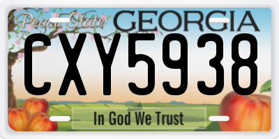 GA license plate CXY5938